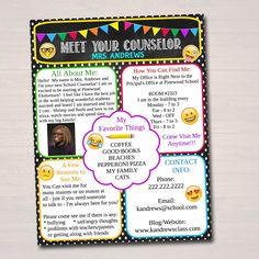 a flyer for an event with emoticions on the front and back cover,