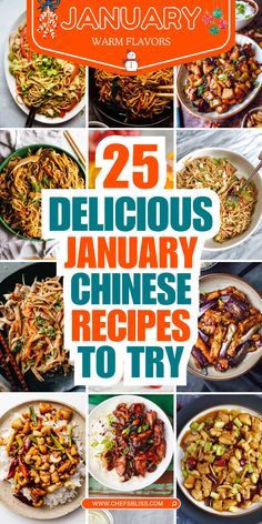 the cover of january's 25 delicious, chinese recipes to try cookbook is shown