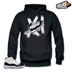 Hoodie to Match Jordan 11 Concord-ICE Black #SNELOS #PersonalizedTee Cream Hoodie, Quality Hoodies, Fun Sweatshirts, Branded Sweatshirts, Phoenix Az