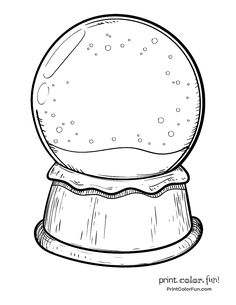 a snow globe sitting on top of a wooden base with bubbles in the air and an inscription