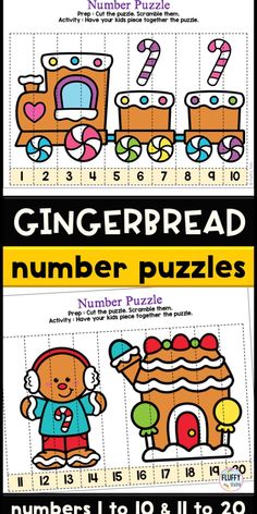 the gingerbread number puzzles game is shown