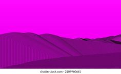 an abstract purple background with mountains in the foreground and pink sky behind it, 3d rendering