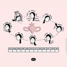 a pink background with black and white drawings of people around a baby's pacifier