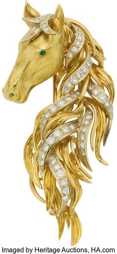 Photo Layer, Equestrian Jewelry, Gold Clips, Signature Jewelry, Animal Jewelry, A Horse, Vintage Jewellery