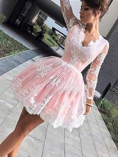 Key Features:Item Code: PON1506EV862Season: Spring,Summer,Fall,WinterNeckline: V-neckSilhouette: A-Line/PrincessSleeve: Long SleevesWaist: NaturalBack Style: OtherHemline/Train: Short/MiniShown Color: Pink Any questions about the item, feel free to Contact Us Junior Homecoming Dresses, Long Sleeve Homecoming Dress, Pink Lace Shorts, Long Sleeve Homecoming Dresses, Cute Homecoming Dresses, Mini Homecoming Dresses, Pink Party Dresses, Pink Homecoming Dress, Homecoming Dresses Long