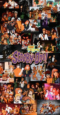 the cartoon characters from scooby - doo are shown in many different poses and sizes