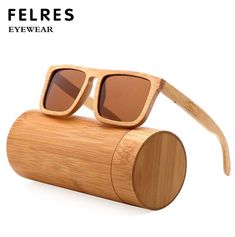 Men Women Bamboo Wood Polarized Square Sunglasses Wooden Frame Retro Glasses New Welcome to my store! Description Brand：FELRES Frame Material: Bamboo Wood Lenses Material: Polycarbonate Anti-UV level : UV400 Whether polarized: Yes Style: Square Gender: Men/Women Lens width: about 54mm Lens height: about 42mm Bridge: about 20mm Frame Width: about 143mm Temple Length : about 144mm   Package includes: 1 *Sunglasses（Not contain boxes and other accessories）   Note: 1. Due to the different monitor and Wooden Glasses, Wooden Sunglasses, Retro Glasses, Square Sunglasses, Wooden Frames, Rayban Wayfarer, Sunglasses Accessories, Square Sunglass, Lenses