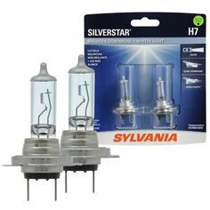 two silverstar h7 headlight bulbs, one is white and the other is clear