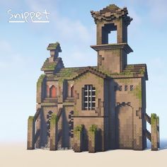 an image of a building made out of rocks and grass with the words snippett above it