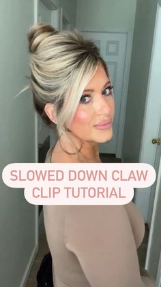 As requested, a slowed down version of this hairstyle! I’d love to know, how often do you wash your hair? I would love to normalize not… | Instagram Claw Clip Updo, Clip Updo, Hair With Volume, Kim Petras, Easy Bun Hairstyles, Hair Aesthetic