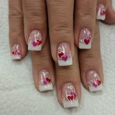 Finger Nail Designs, Valentine Day Nails, Valentines Nail Art, Valentines Nail Art Designs, Nails Valentine, Valentines Nail, Pedi Ideas, Valentine Nail, Fingernail Designs