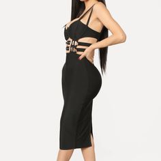 Fashion Nova Dress Size Small Nwt Fully In Charge Bandage Dress Fitted Black Cutout Midi Dress, Dresses Fashion Nova, Fashion Nova Dress, Fashion Nova Dresses, Bandage Dress, Fashion Nova, Colorful Dresses, Mini Dress, Womens Dresses