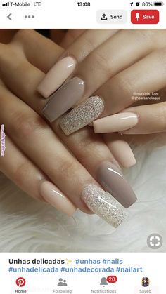 Neutral Nail Designs, Neutral Nail, Neutral Nails, Acrylic Nails Coffin, Coffin Nails Designs, Pretty Acrylic Nails, Fancy Nails