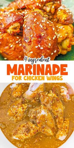 marinade for chicken wings with text overlay