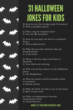 halloween jokes for kids with bats on them