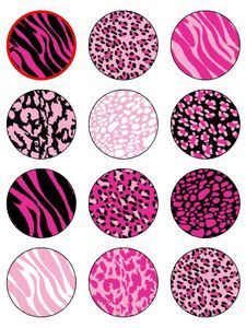 Animal Print Cakes, Cheetah Print Birthday, Leopard Print Cake, Edible Ink Printer, Edible Paper, Hello Kitty Coloring, Bottle Cap Crafts, Bottle Cap Images, Pink Animals