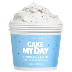 WASH-OFF FACE MASK, HYDRATING, REFRESHING: Treat for your skin, this sprinkle wash-off mask has hydrating rainbow sprinkles, hyaluronic acid & a birthday cake scent (that smells yummy enough to eat) all wrapped up in a soft-serve textured mask, making hydrated skin a piece of cake! KEY INGREDIENTS: Hyaluronic Acid nourishes and plumps skin. Squalane is known to provide deep hydration and moisture retention. Glacier Water helps refresh the complexion. Made in South Korea Skin Care For Face, Cake My Day, I Dew Care, Face Mask Brush, Korean Face Mask, Teen Skincare, Colorful Ice Cream, Skin Care Face Mask, Rainbow Sprinkles