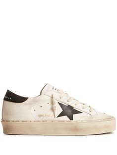 white/black front lace-up fastening signature star patch to the sides branded insole rubber sole Chanel 2, Golden Goose Deluxe Brand, Trainers Black, Iconic Bags, Super Star, Summer Beach Wear, Flat Boots, Ballet Flat Shoes, Pump Sandals