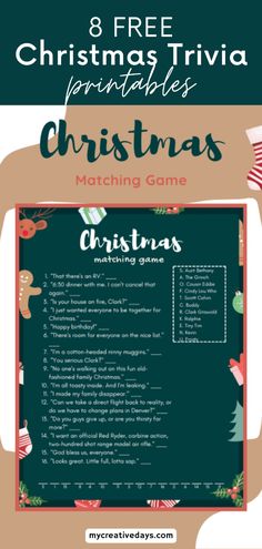 a christmas trivia game with the words christmas on it