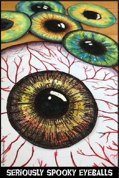 an eye painted on top of a plate with the words seriously spooky eyes