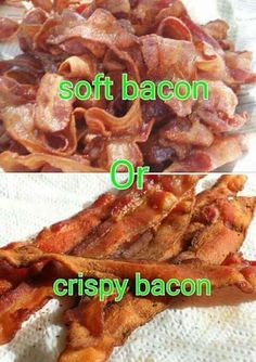 two different types of bacon sitting on top of each other