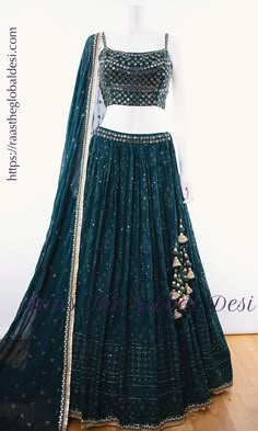 Green Lehenga, Choli Designs, Traditional Indian Outfits, Indian Gowns Dresses, Indian Bridal Dress