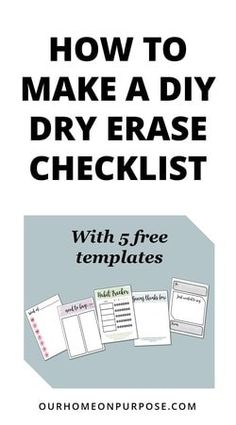 how to make a diy dry erase checklist with 5 free templates