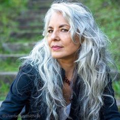 Long Grey Hair, Long Hair Older Women, Long Silver Hair, Silver Haired Beauties, Grey Hair Over 50, Long Shag Haircut, Long White Hair, Hairstyles For Older Women, Grey Hair Inspiration