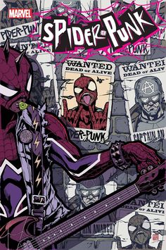 SPIDER-PUNK #4 (OF 5) - DD Music Geek Hobie Brown, Spider Punk, Bad Man, Image Spiderman, Spiderman 3, Spiderman Artwork, Arte Van Gogh, 5 Anime, Spiderman Comic