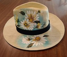 Painting Hats, Embellished Cowboy Hat, Custom Cowboy Hats, Painted Purse, Beaded Hat Bands, Painted Clothes Diy, Custom Shoes Diy, Fabric Painting On Clothes, Denim Art