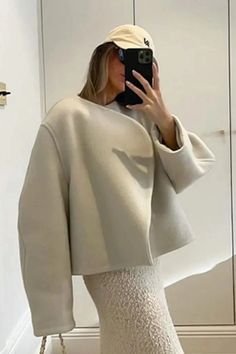 Short Coats For Women, New Neutrals, Coat Elegant, Short Coats, Chic Cardigan, Loose Jacket, Jackets Casual, Long Puffer Coat, Loose Cardigan