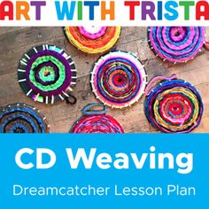 cd weaving for beginners with the title, art with tristac cd weaving