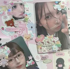 cr: seulgigotchi on ig Pc Binder, Kpop Collage, Happy 2nd Anniversary, Y2k Stickers, Choi Daniel, Bright Florals, Cute Journals