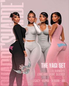 the vagi set includes long and short sleeves, leggings, and bra tops