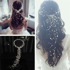 Hair Braid Styles From A Self-Taught Artist That Any Rapunzel Would Love Pearl Hair Vine, Wedding Headpieces, Hair Accessories Pins, Extension Hair, Hair Accessories Pearl, Bridal Hair Jewelry, Flower Girl Hairstyles