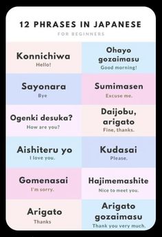 japanese phrases in different languages and their meanings