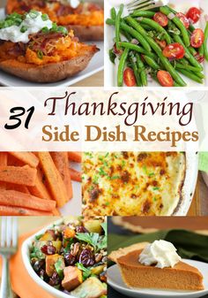 thanksgiving side dish recipes with text overlay