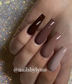 Short Coffin Nails Designs, Acrylic Nails Nude, Brown Acrylic Nails, Long Acrylic Nail Designs, Fall Gel Nails, Nude Nail Designs, Purple Nail, Fall Acrylic Nails, Long Acrylic Nails Coffin