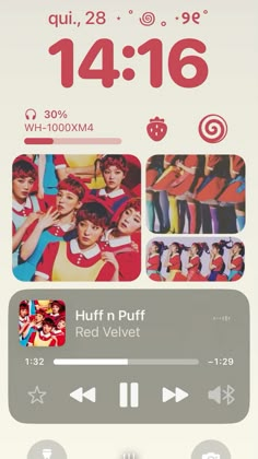 an iphone screen with the message red velvet on it, and two pictures of children