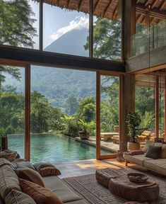 Dream Life House, Tropical Houses, Alam Yang Indah, House Goals, Dream House Decor, Architectural Design, Dream Home Design, 인테리어 디자인