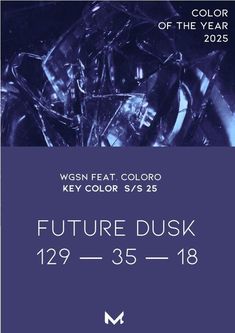 a poster with the words future dusk and an image of ice cubes on it