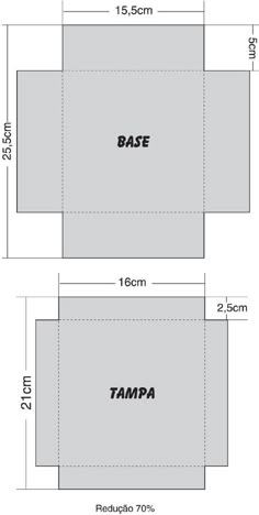 two boxes with measurements for each side and the same size as shown in this diagram