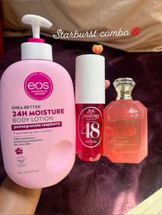 This combo will have you smelling like starburst🤤 How To Smell Like Candy, Body Wash That Smells Good, Best Body Washes To Smell Good, Better Smelling 🐱, Best Combo To Smell Good Strawberry, Virgina Smell Good, Smell Good Combo, Sweet Smelling Body Wash, Fragrance Lab