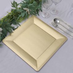 10 Pack | 13inch Champagne Textured Disposable Square Charger Plates Square Charger Plates, Disposable Serving Trays, Doing The Dishes, Color Champagne, Square Plates, Square Paper, Charger Plates, New Years Decorations, Touch Of Class