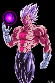 an anime character with purple hair holding a basketball ball in one hand and his left arm out