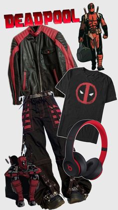 Deadpool Outfit, Creative Outfit Ideas, Deadpool Costume, Baggy Outfit Ideas, Punk Style Outfits, Masc Outfits, Street Fashion Men Streetwear, Applique Shirts, Future Outfit