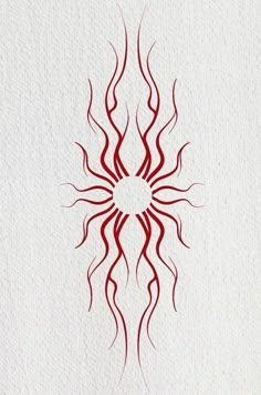 a drawing of a red spider on white paper