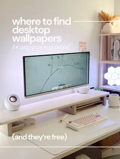 there is a desktop computer on the desk