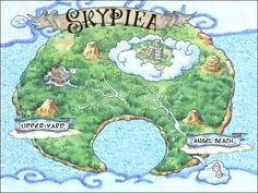 an image of a cartoon map with the name skypea on it's side