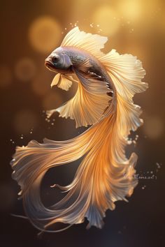 an image of a fish that is swimming in the water and looking like it has long hair